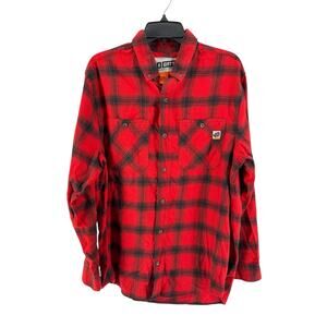 40 Grit Duluth Trading Co. Men's Red Plaid Flannel Long Sleeve Shirt Size Medium